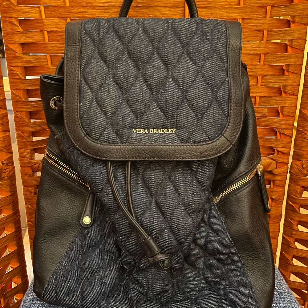 Vera Bradley Black Quilted Backpack